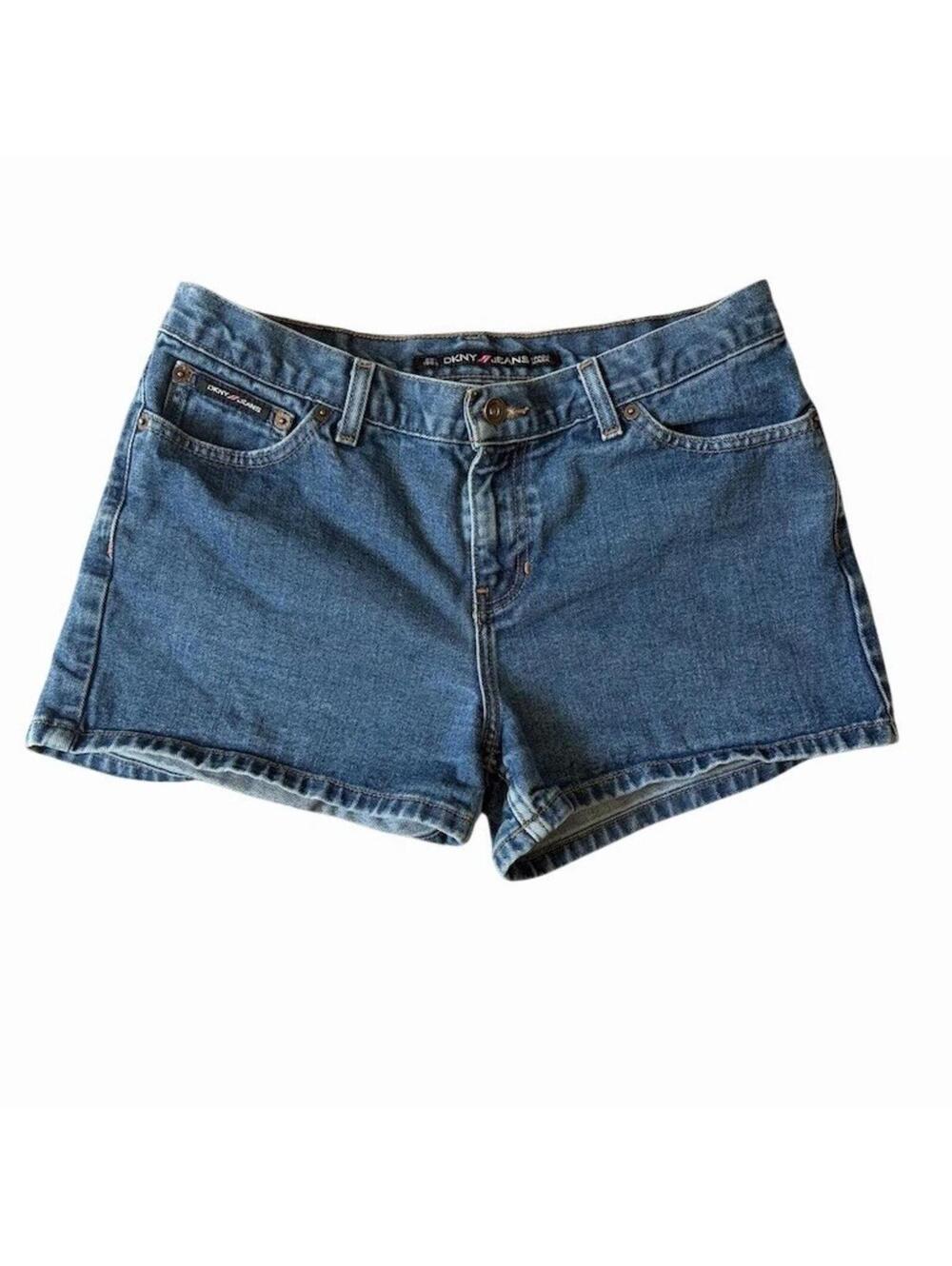 Vintage DKNY Jeans Shorts Womens Size 11 Blue Medium Wash Low Rise Y2K